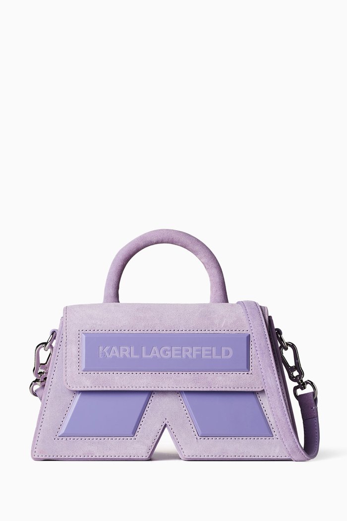 

K/Essential Crossbody Bag in Suede, Purple