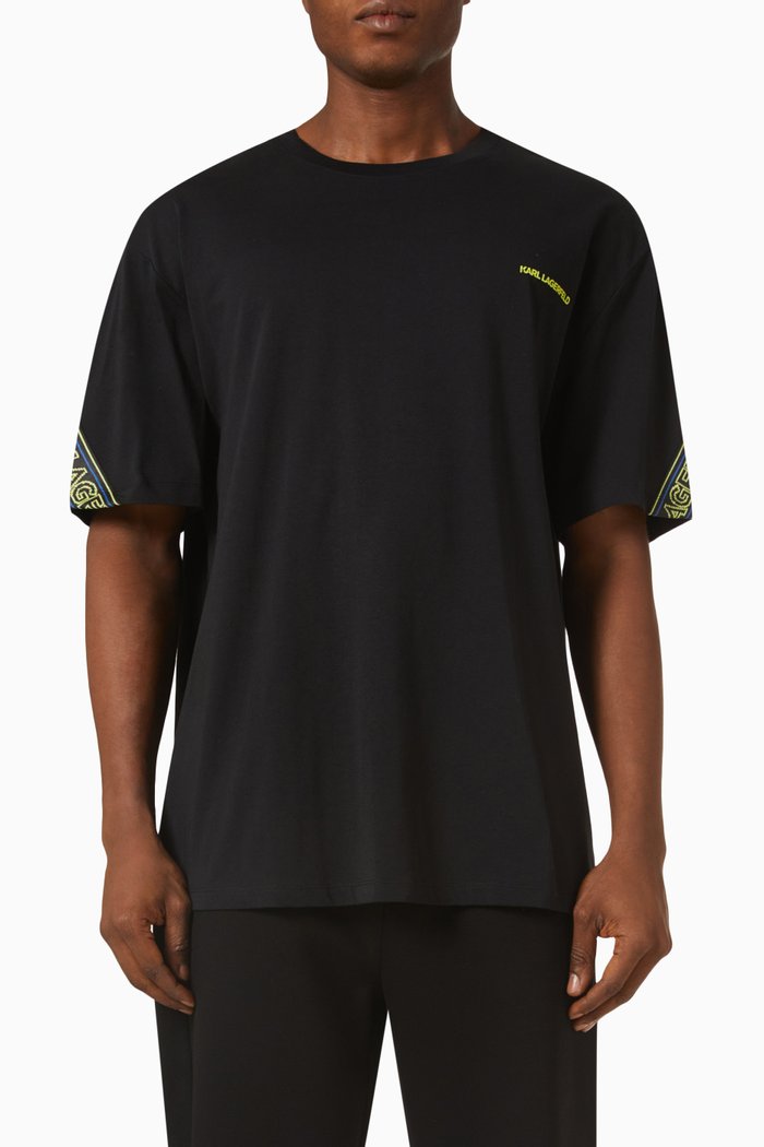 

Logo Tape T-shirt in Cotton Jersey, Black