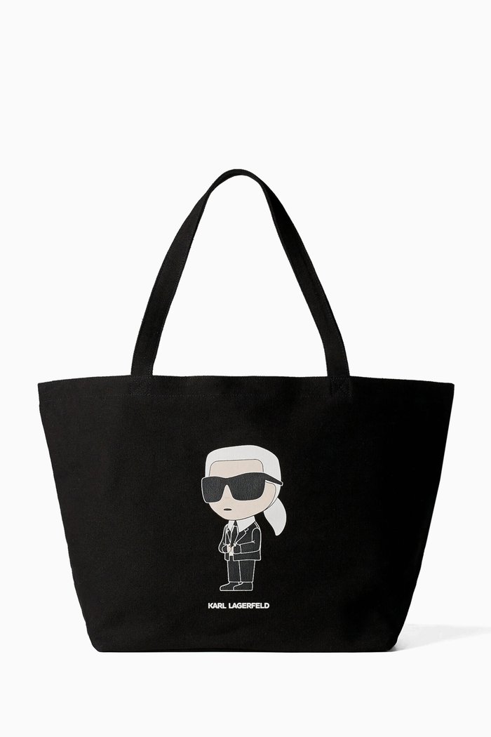 

K/Ikonik 2.0 Karl Shopper in Recycled Cotton Canvas, Black
