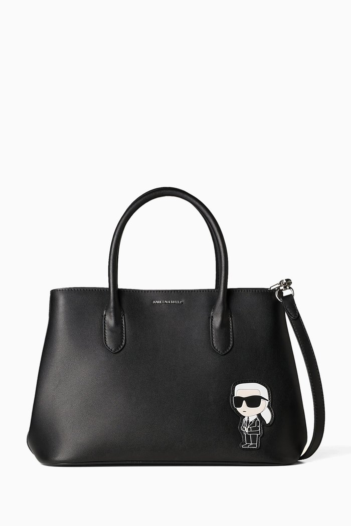 

K/Ikonik 2.0 East-West Tote in Leather, Black