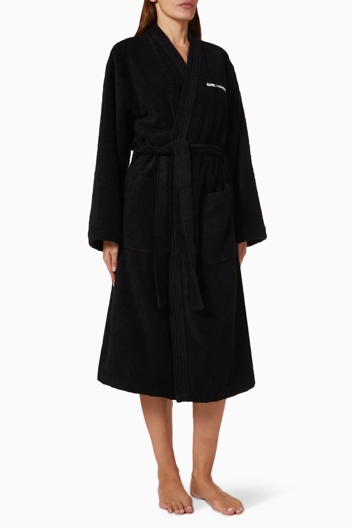 

Ikonik 2.0 Bathrobe in Organic-cotton Terry, Black
