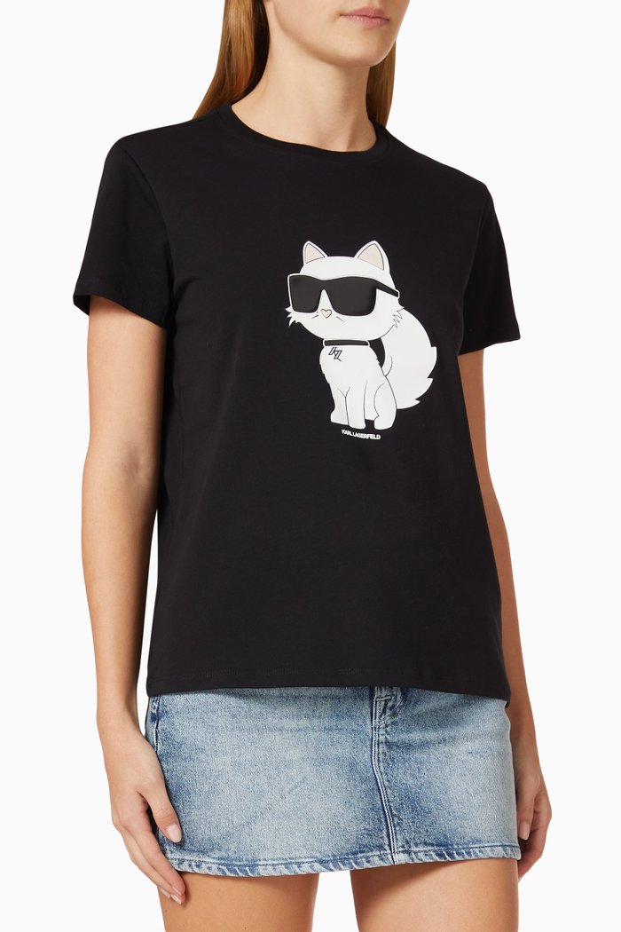 

Ikonik 2.0 Choupette T-shirt in Cotton Jersey, Black
