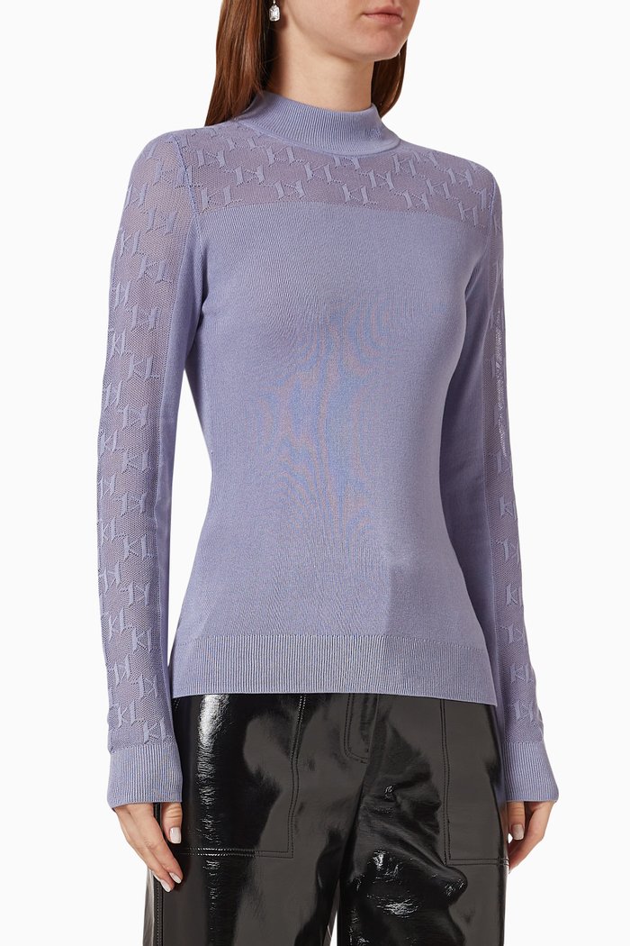 

Logo Turtleneck in Knit, Blue
