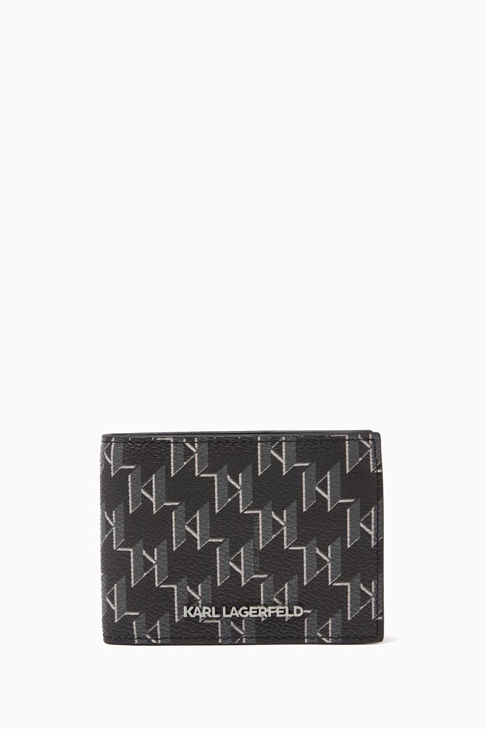 

K/Monogram Klassic Bi-fold Wallet in Faux Leather, Black