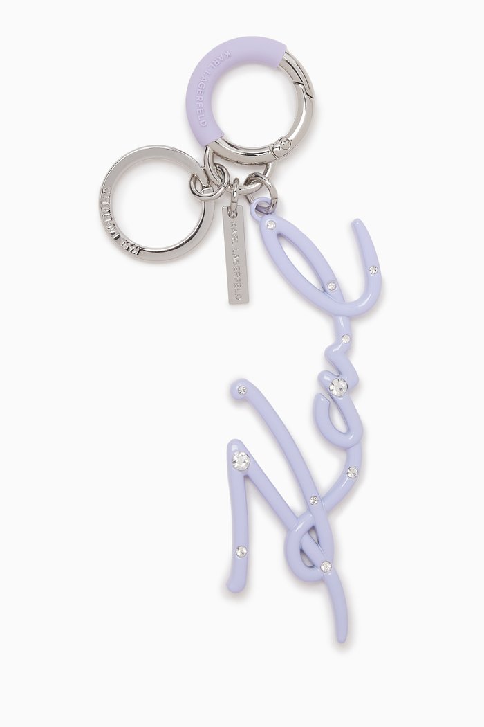 

K/Signature Rhinestone-embellished Keychain, Purple
