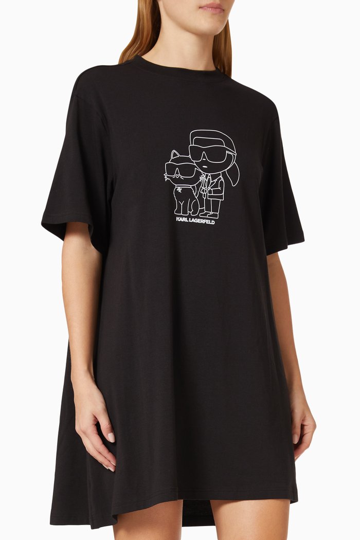 

Ikonik 2.0 Pyjama Dress in Cotton Jersey, Black