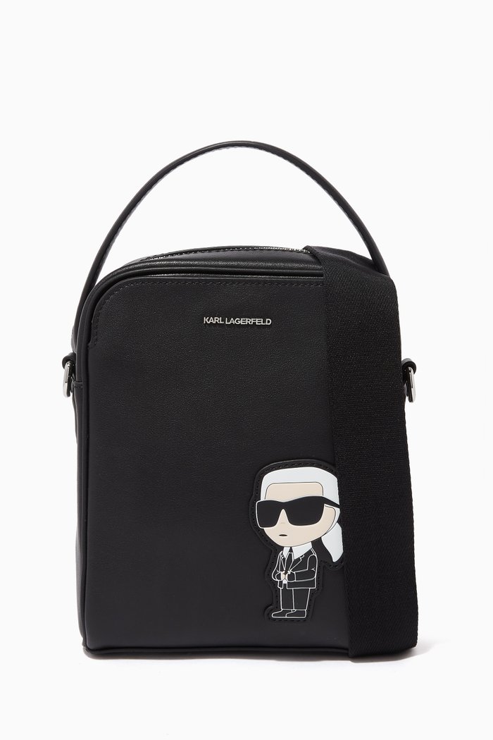 

K/Ikonik 2.0 Crossbody Bag in Leather, Black