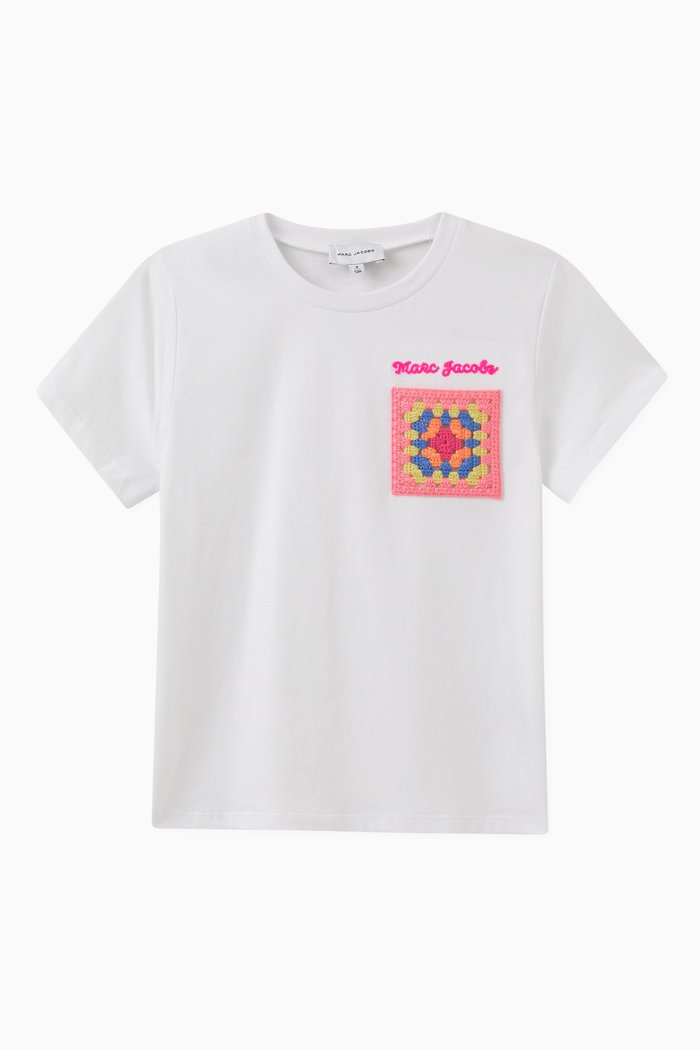 

Crochet Pocket Logo T-shirt in Cotton Jersey, White