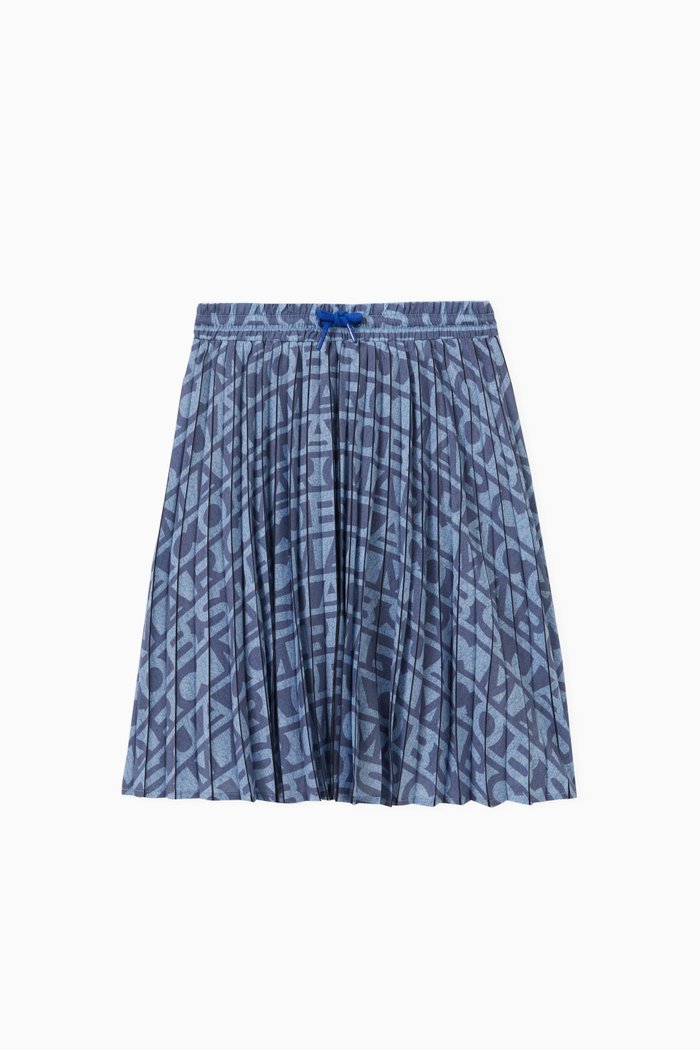 

Logo Maxi Skirt in Cotton, Blue