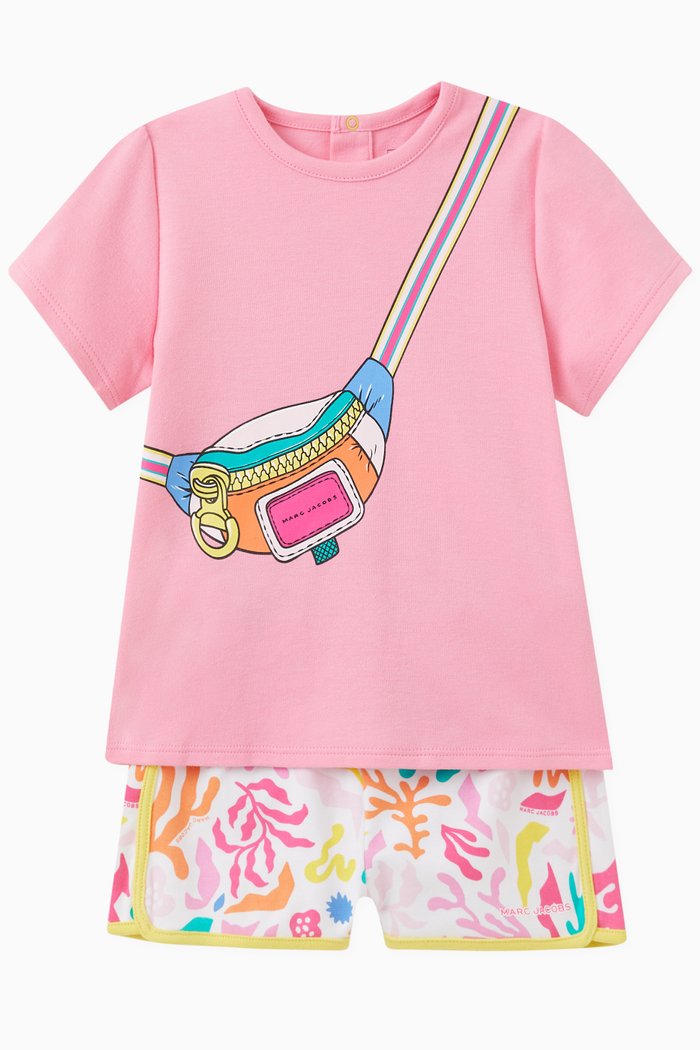 

Snapshot Bag T-shirt & Shorts in Cotton Jersey, Pink