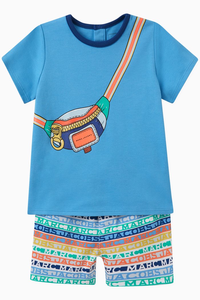 

Belt Bag T-shirt & Shorts in Cotton Jersey, Blue