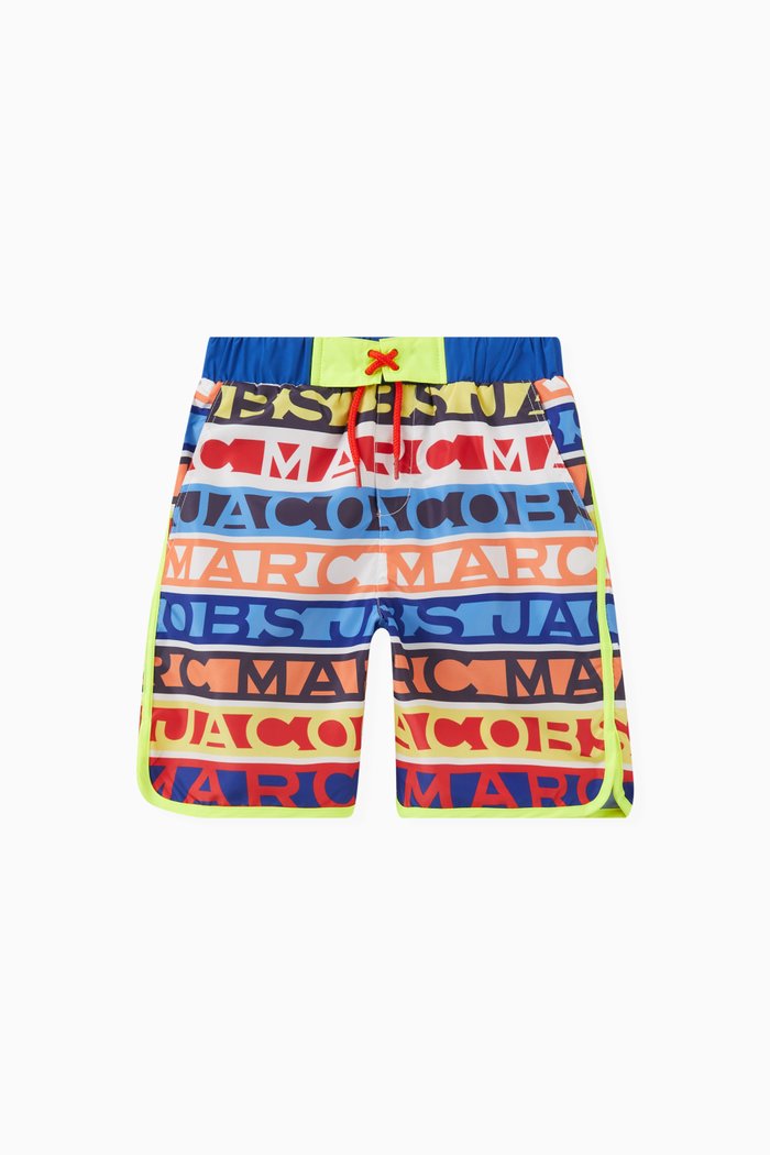 Logo Print Swim Shorts in Nylon, Multicolour