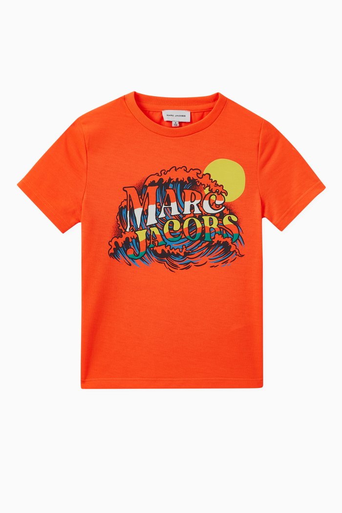 

Logo Print T-shirt in Cotton, Orange