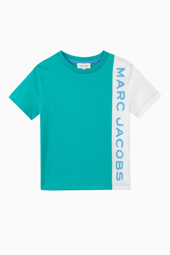 

Colour-block Logo T-shirt in Cotton Jersey, Green