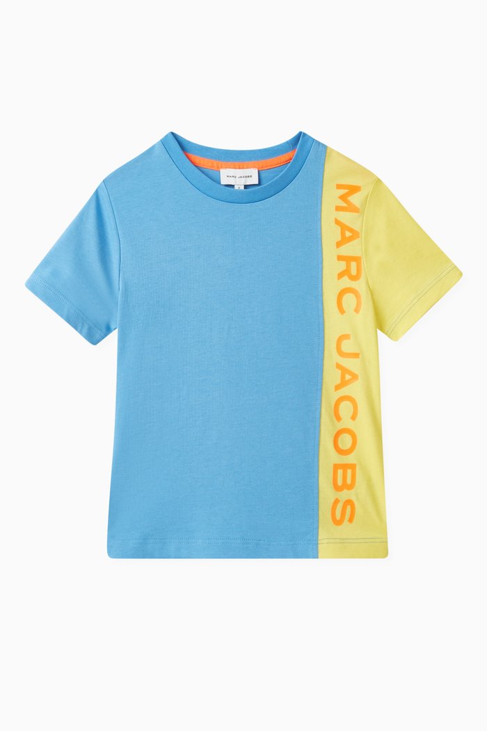 

Colour-block Logo T-shirt in Cotton Jersey, Blue