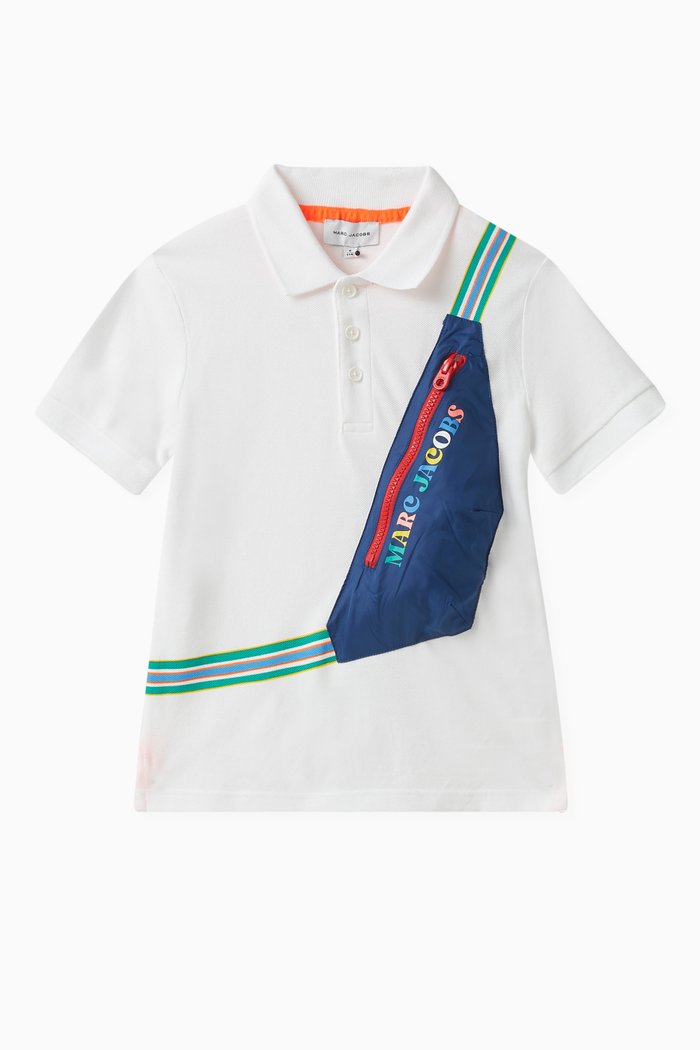 

Printed Polo Shirt, White