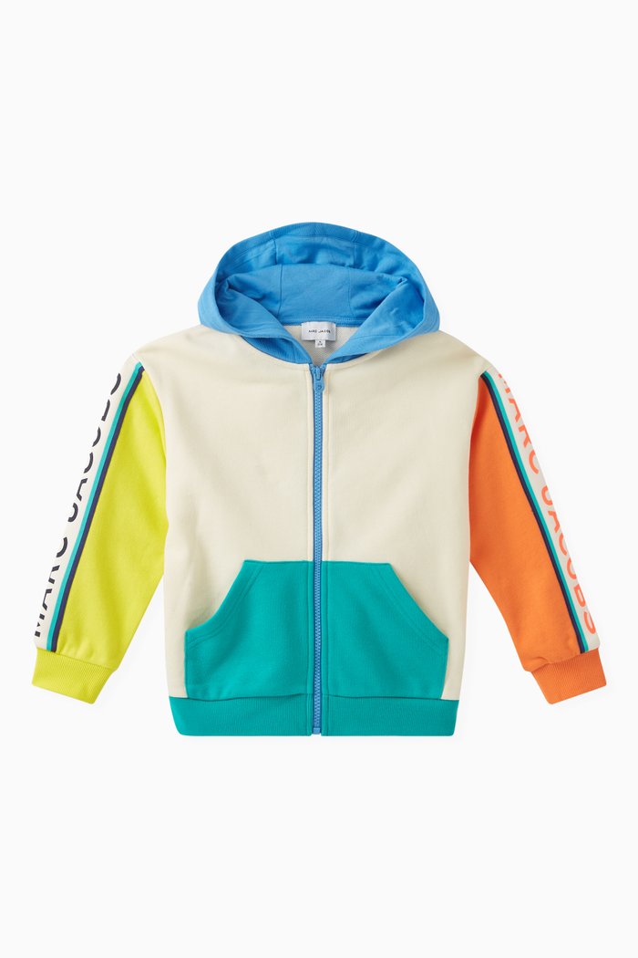 

Colour Block Hoodie in Cotton, Multicolour