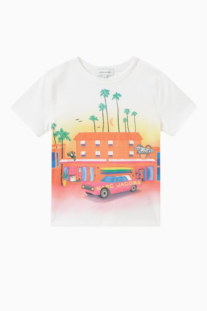 

Graphic Print T-shirt in Cotton, White