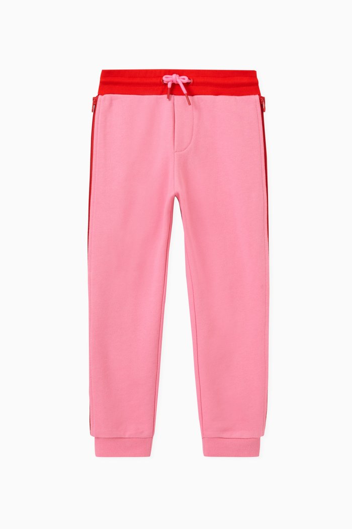 

Colour-block Trackpants in Cotton, Pink
