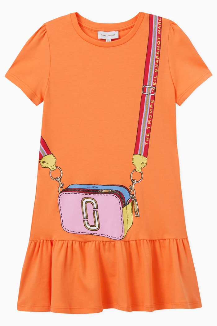 Snapshot Bag Dress in Cotton, Orange