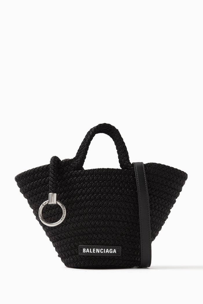 

Ibiza Mini Basket Bag in Cord, Black