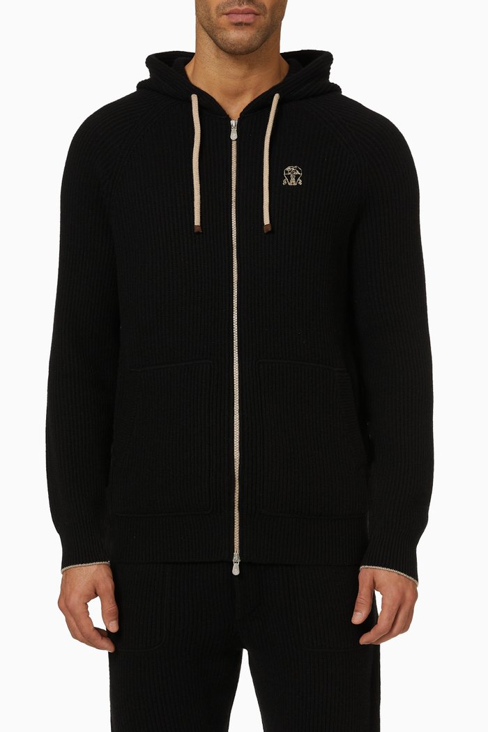 

Hoodie in Cashmere, Black