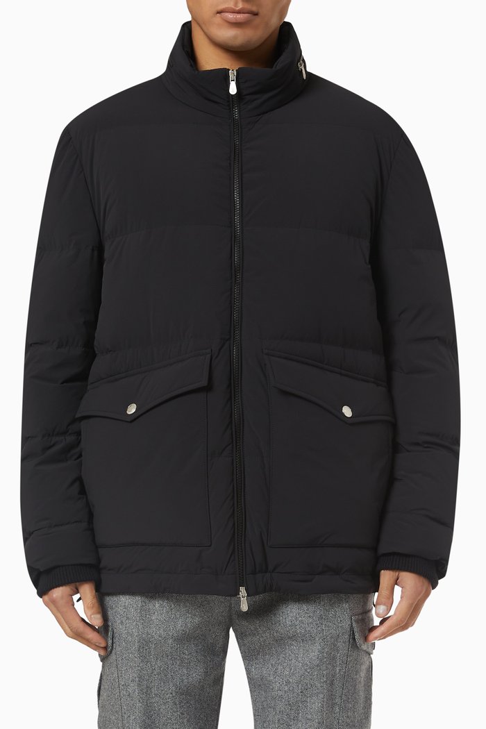 

Quilted Shell Jacket in Padded Nylon, Black