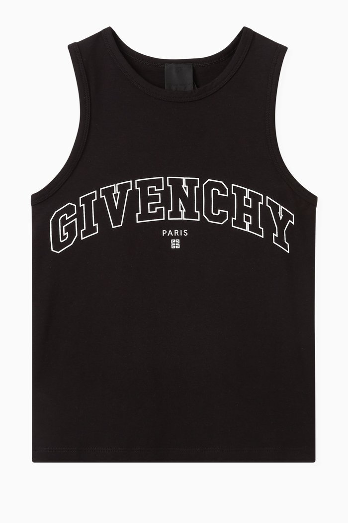

Logo-print Tank Top in Stretch Cotton-jersey, Black