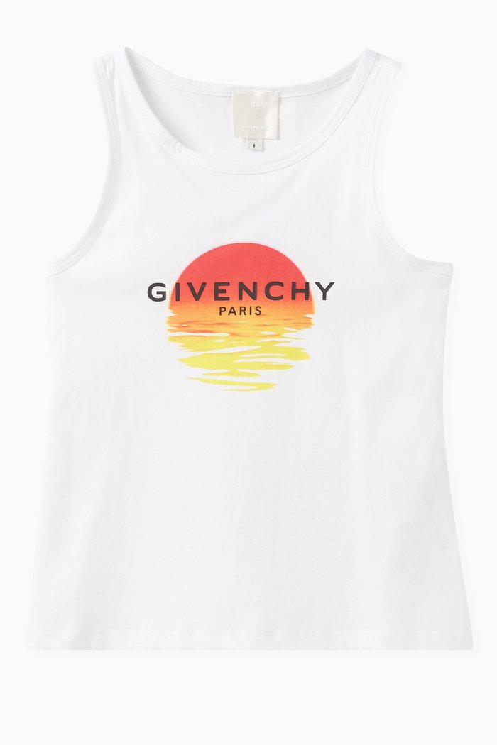 

Logo Sunset-print Tank Top in Cotton, White