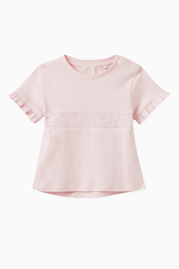 

Logo-embroidered T-shirt in Cotton-jersey, Pink
