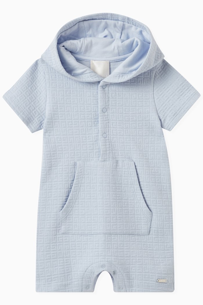 

4G Logo Jacquard Hooded Bodysuit in Cotton-blend, Blue