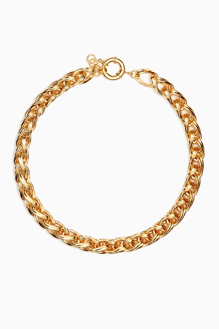 

Elizabeth Single Chain Necklace in 24kt Gold-plated Brass, Yellow