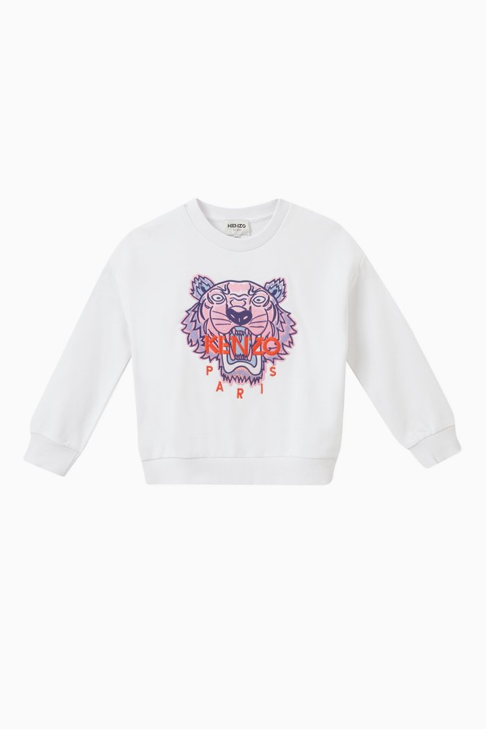 

Long Sleeved Logo Sweatshirt in Cotton, White