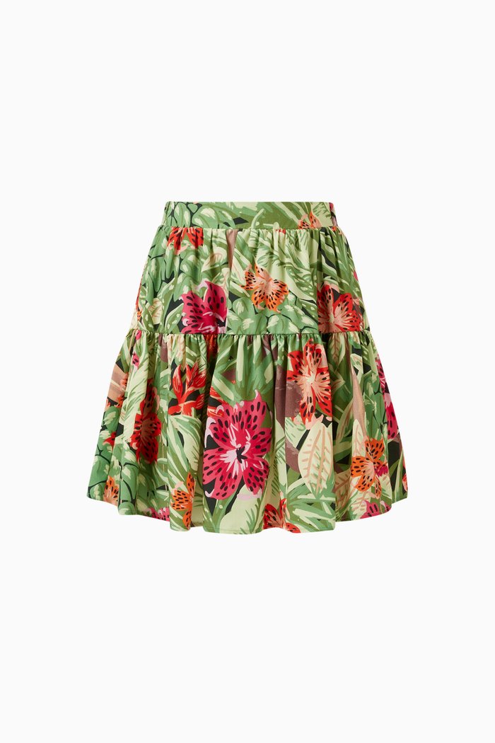 

Logo Flared Skirt in Viscose, Green