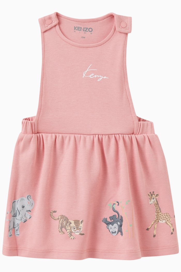 

Graphic-print Dress in Cotton, Pink