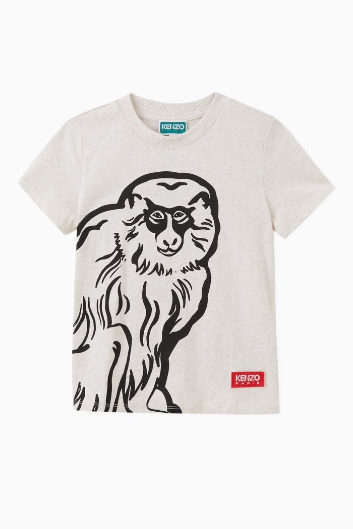 

Monkey-print T-shirt in Cotton, Neutral