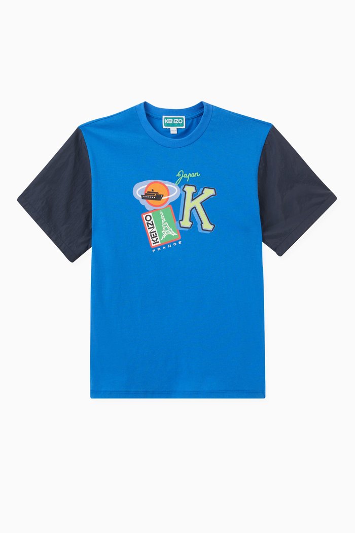 

Journey Print T-shirt in Cotton, Blue