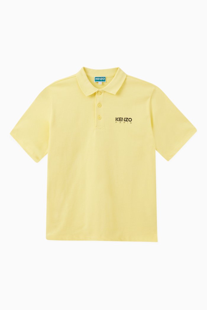 

Logo Print Polo Shirt in Cotton, Yellow
