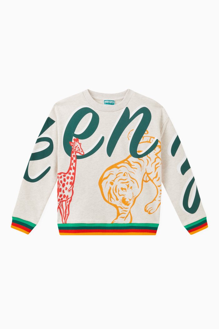 

Bamboo Print Sweatshirt in Cotton, Neutral