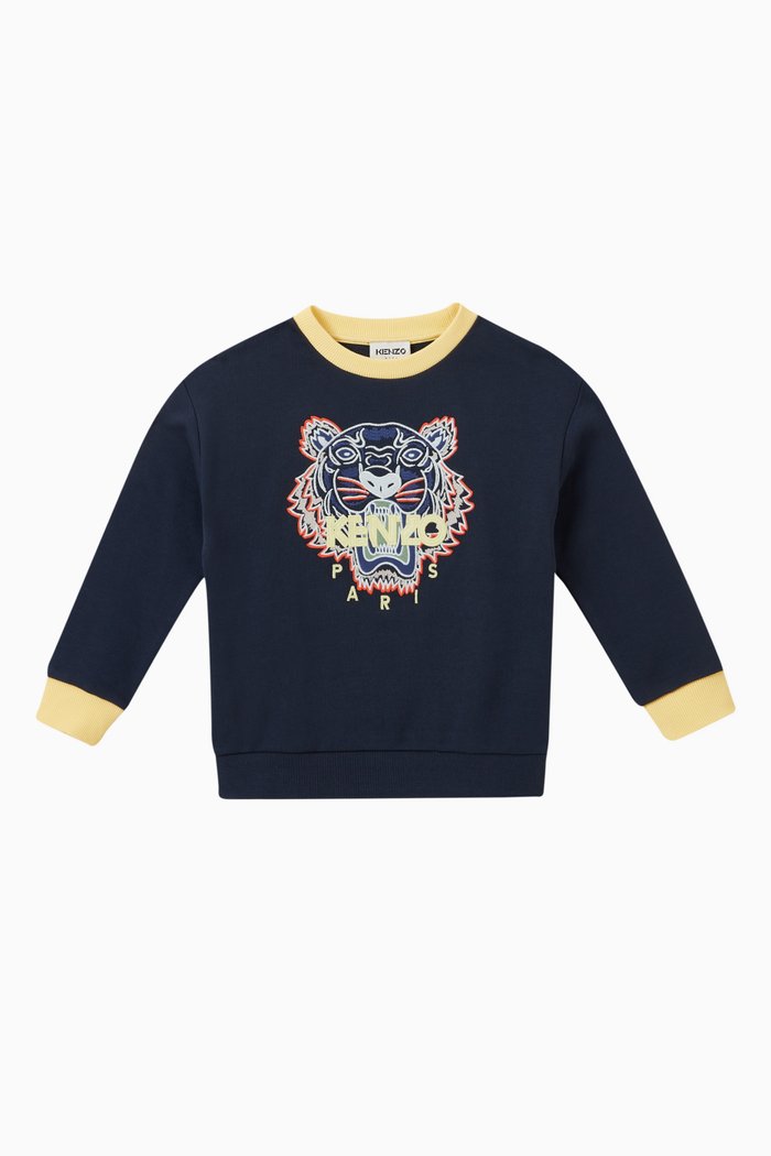 

Tiger Sweatshirt in Cotton, Blue