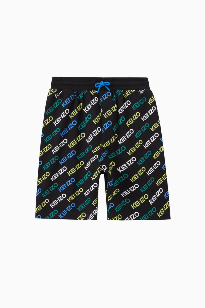 

Logo Print Shorts in Cotton, Black