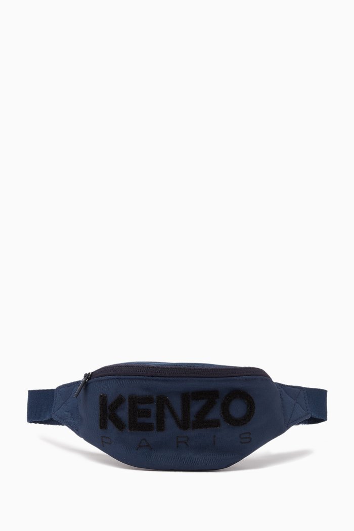 

Embroidered Logo Patch Bumbag in Polyester, Blue