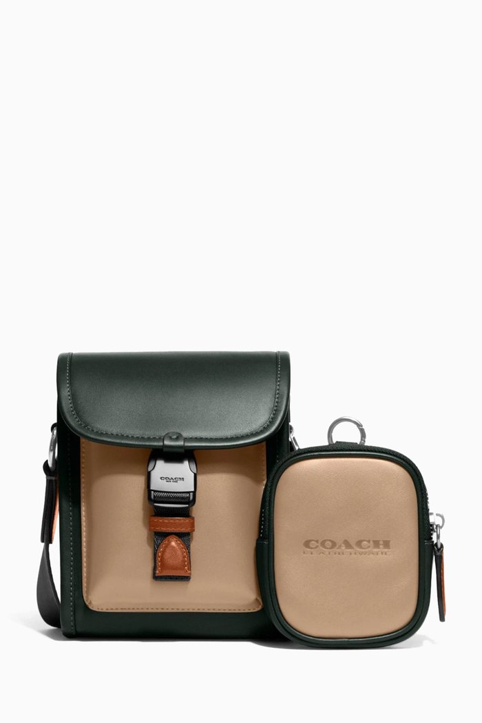 Small Charter North South Crossbody Bag in Smooth Leather, Multicolour