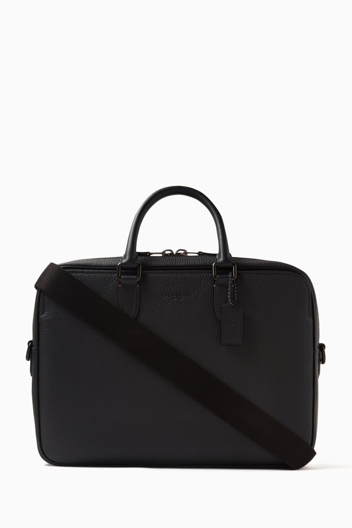 

Gotham Brief in Pebbled Leather, Black