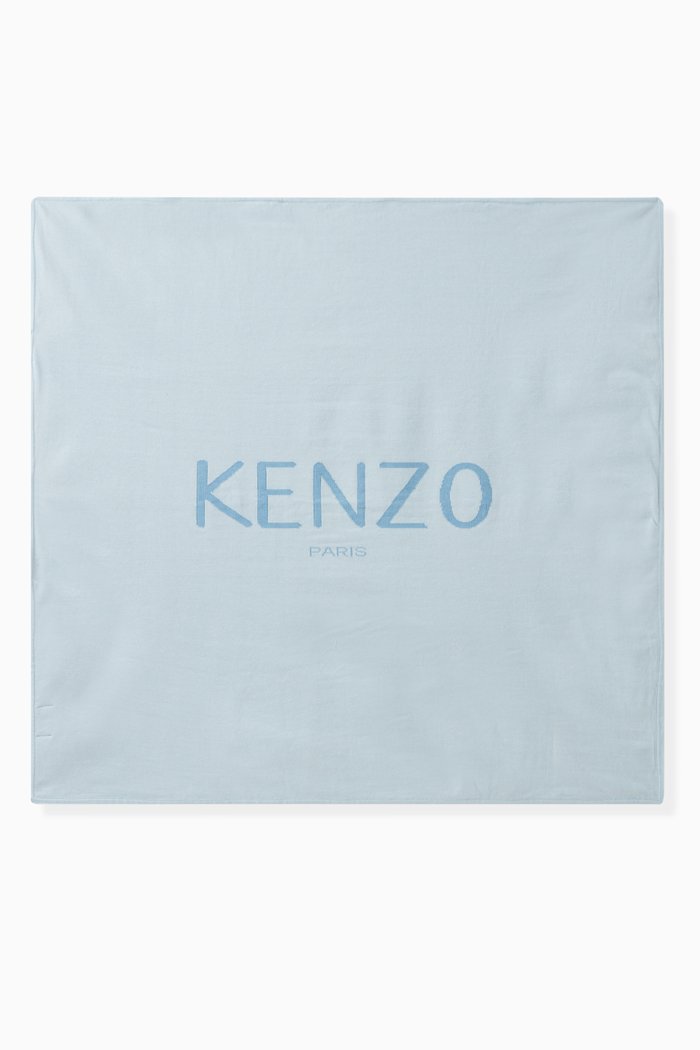 

Logo Detail Blanket in Cotton, Blue