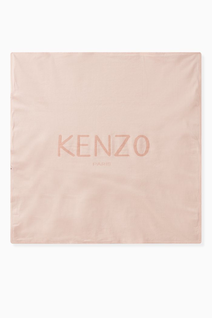 Logo Detail Blanket in Cotton, Pink