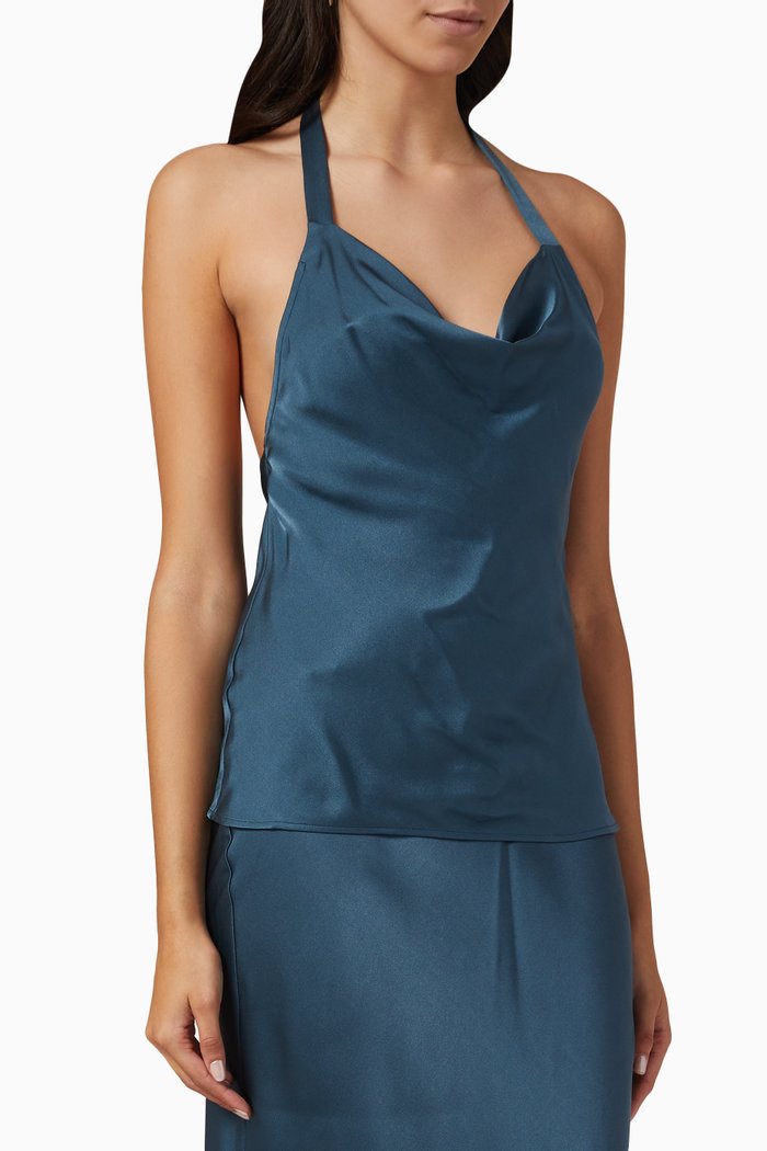 

Kia Halter Top in Silk, Green