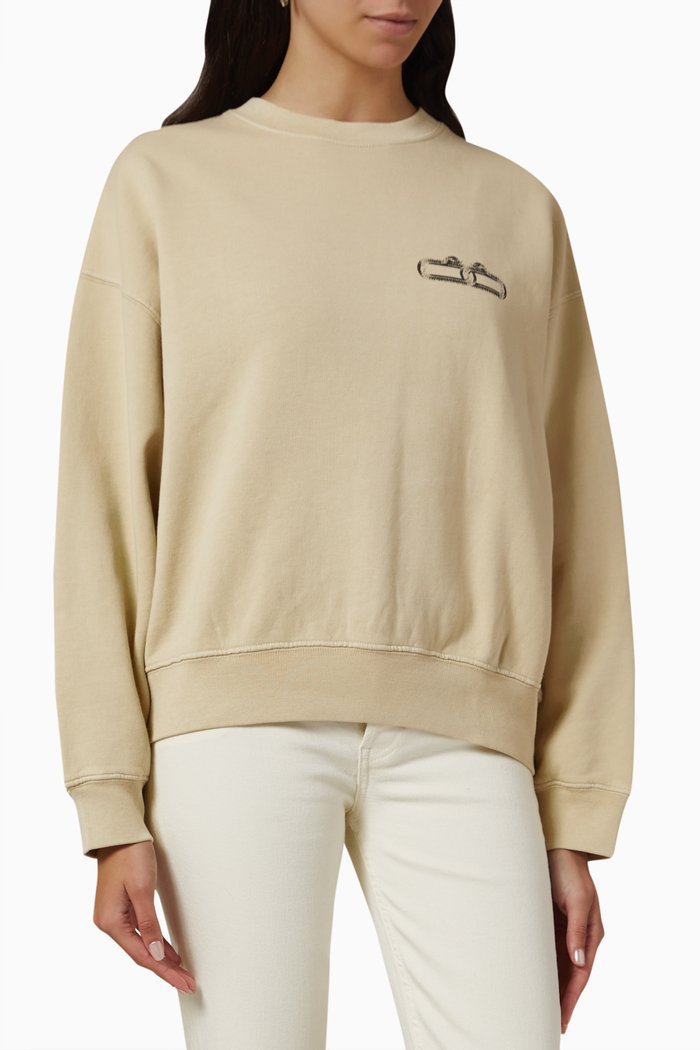 Leo Serpent Sweatshirt in Cotton-fleece, White