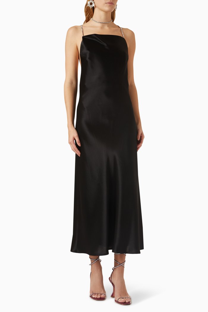 

Buffy Crystal-embellished Midi Dress, Black