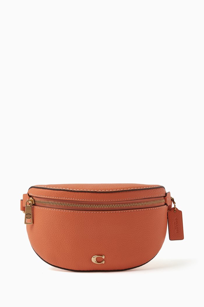 

Bethany Belt Bag in Pebbled Leather, Orange